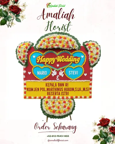 Karangan Papan Bunga Pernikahan di Nagri Kaler